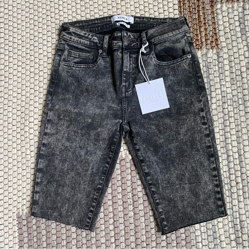 NWT Pistola Denim Long Shorts Black Size 27